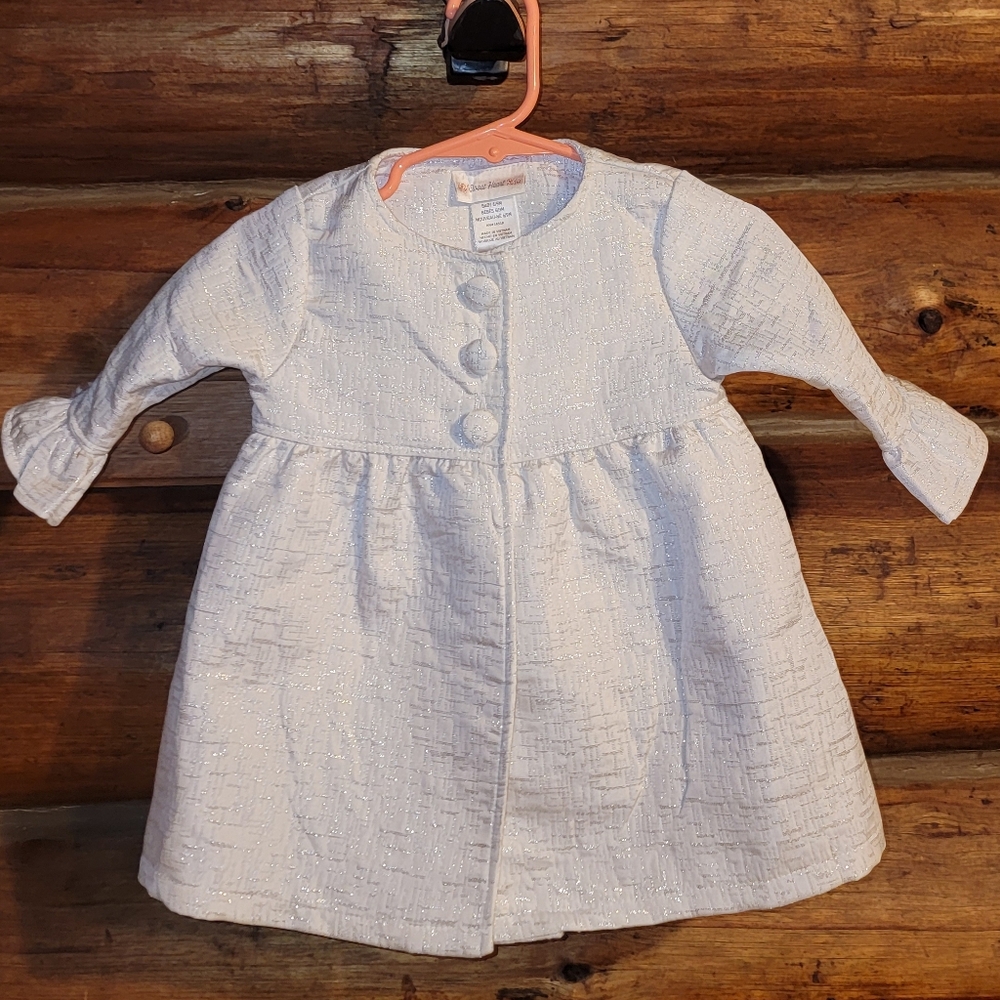 Sweet Heart Rose 6/9 month white sparkly winter jacket!